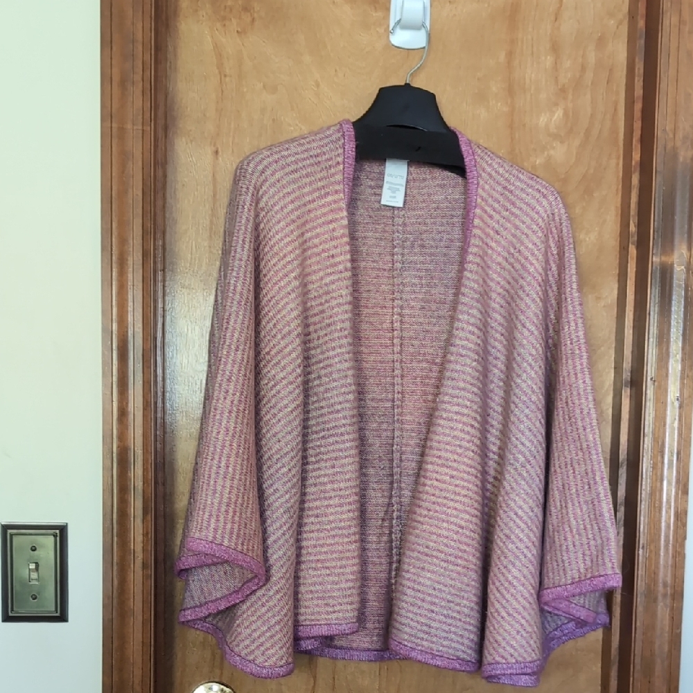 CAbi Pink and Purple Striped Poncho